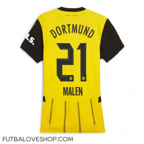 Dres Borussia Dortmund Donyell Malen #21 Domáci pre Ženy 2024-25 Krátky Rukáv